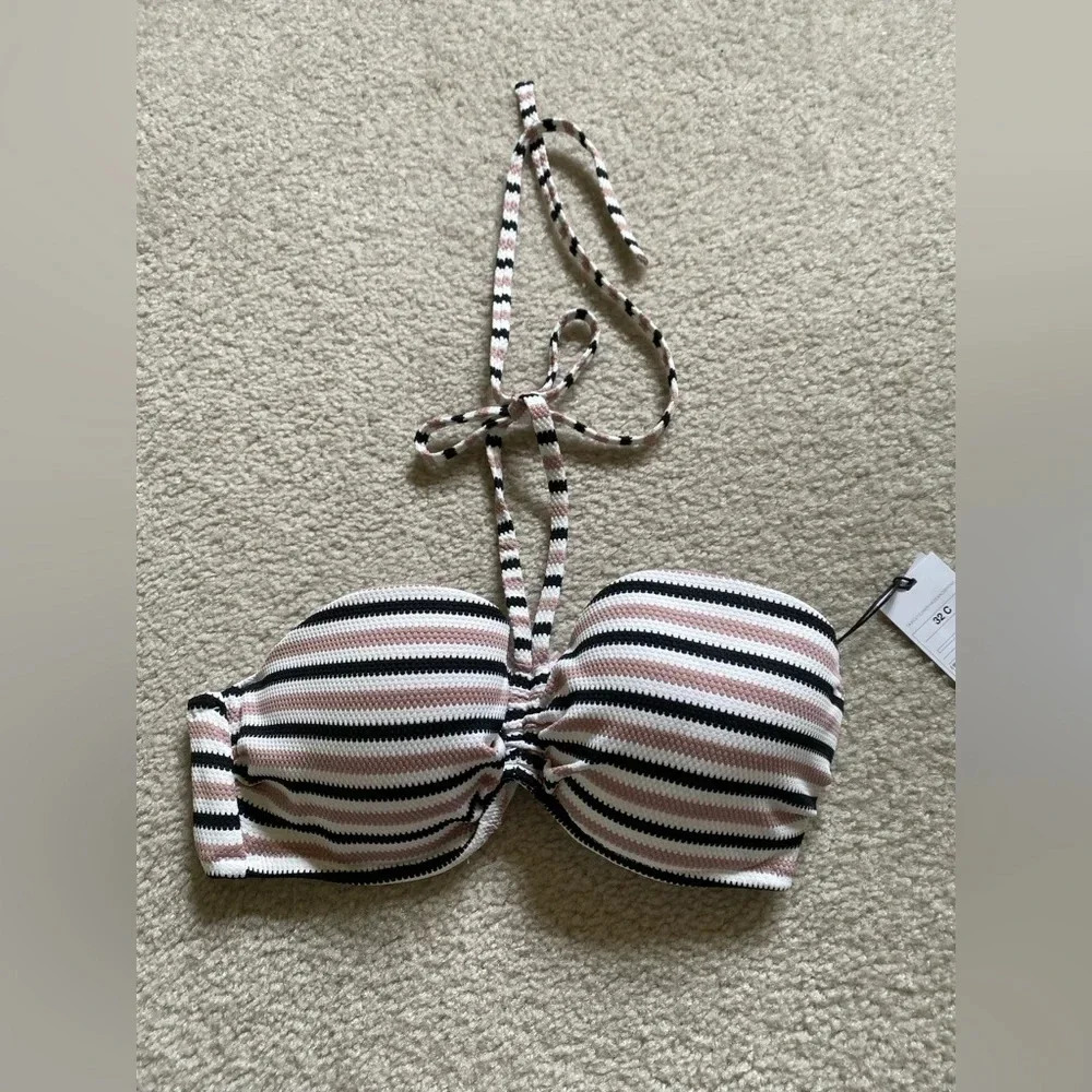 Striped bikini top size 32c bottoms med - Picture 4 of 7